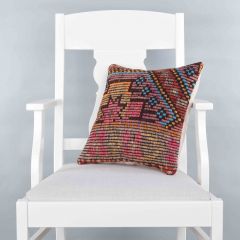 Modern Classical Rug Patterned Hand Woven Cushion   - 40x40 - Colorful Pillows
