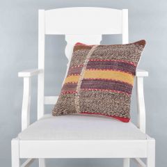 Modern Classical Rug Patterned Hand Woven Cushion   - 40x40 - Colorful Pillows, Wool Pillows