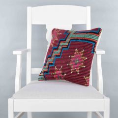 Modern Classical Rug Patterned Hand Woven Cushion   - 40x40 -  Pillows, Wool Pillows