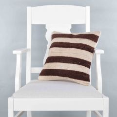 Modern Classical Rug Patterned Hand Woven Cushion   - 40x40 - Colorful Pillows, Wool Pillows