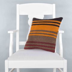 Modern Classical Rug Patterned Hand Woven Cushion   - 40x40 - Colorful Pillows, Wool Pillows