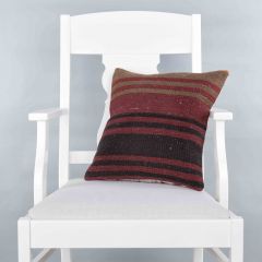 Modern Classical Rug Patterned Hand Woven Cushion   - 40x40 - Colorful Pillows, Wool Pillows