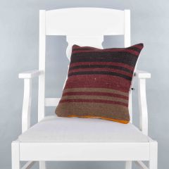 Modern Classical Rug Patterned Hand Woven Cushion   - 40x40 - Colorful Pillows, Wool Pillows