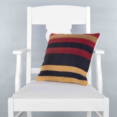 Modern Classical Rug Patterned Hand Woven Cushion   - 40x40 - Colorful Pillows, Wool Pillows