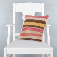 Modern Classical Rug Patterned Hand Woven Cushion - 40x40 - Colorful Pillows, Wool Pillows