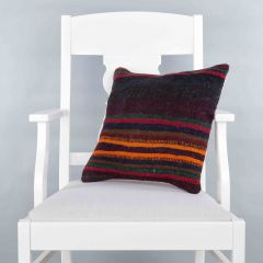 Modern Classical Rug Patterned Hand Woven Cushion - 40x40 - Colorful Pillows, Wool Pillows