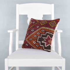 Modern Classical Rug Patterned Hand Woven Cushion - 40x40 -  Pillows, Wool Pillows