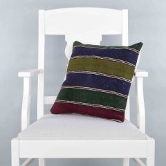 Modern Classical Rug Patterned Hand Woven Cushion - 40x40 -  Pillows, Wool Pillows