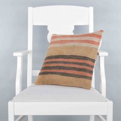 Modern Classical Rug Patterned Hand Woven Cushion - 40x40 - Mink Pillows, Wool Pillows