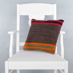 Modern Classical Rug Patterned Hand Woven Cushion - 40x40 - Colorful Pillows, Wool Pillows