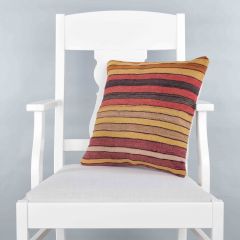 Modern Classical Rug Patterned Hand Woven Cushion - 40x40 - Colorful Pillows, Wool Pillows