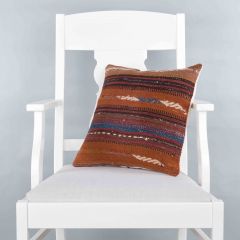 Modern Classical Rug Patterned Hand Woven Cushion - 40x40 -  Pillows, Wool Pillows