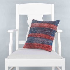 Modern Classical Rug Patterned Hand Woven Cushion - 40x40 - Colorful Pillows, Wool Pillows