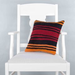 Modern Classical Rug Patterned Hand Woven Cushion - 40x40 -  Pillows, Wool Pillows