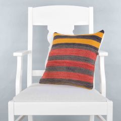 Modern Classical Rug Patterned Hand Woven Cushion - 40x40 -  Pillows, Wool Pillows