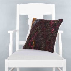 Modern Classical Rug Patterned Hand Woven Cushion - 40x40 - Colorful Pillows, Wool Pillows