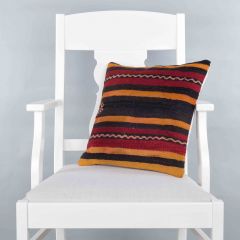 Modern Classical Rug Patterned Hand Woven Cushion - 40x40 -  Pillows, Wool Pillows