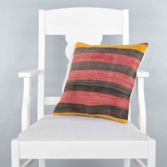 Modern Classical Rug Patterned Hand Woven Cushion - 40x40 - Colorful Pillows, Wool Pillows