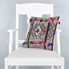 Rug Pillow Unique Hand Woven Pillow  - 40x40 - Colorful pillows, Wool pillows