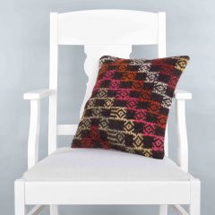 Modern Classical Rug Patterned Hand Woven Cushion - 40x40 -  Pillows, Wool Pillows