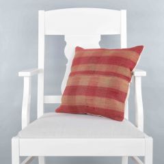 Rug Pillow Unique Hand Woven Pillow  - 40x40 - Red pillows, Wool pillows