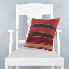 Rug Pillow Unique Hand Woven Pillow  - 40x40 - Colorful pillows, Wool pillows