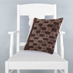 Rug Pillow Unique Hand Woven Pillow  - 40x40 - Brown pillows, Wool pillows