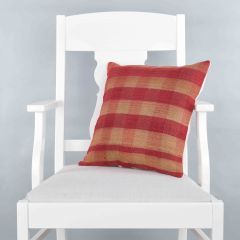Rug Pillow Unique Hand Woven Pillow  - 40x40 - Red pillows, Wool pillows