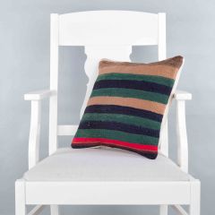 Rug Pillow Unique Hand Woven Pillow  - 40x40 - Red pillows, Wool pillows