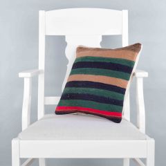 Rug Pillow Unique Hand Woven Pillow  - 40x40 - Colorful pillows, Wool pillows