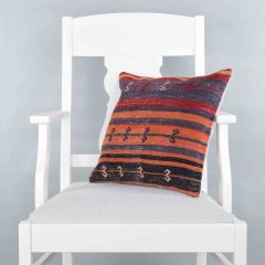 Rug Pillow Unique Hand Woven Pillow  - 40x40 - Colorful pillows, Wool pillows