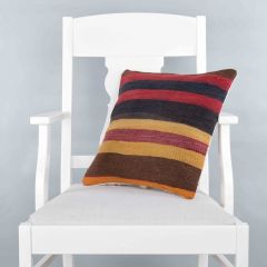 Rug Pillow Unique Hand Woven Pillow  - 40x40 - Colorful pillows, Wool pillows