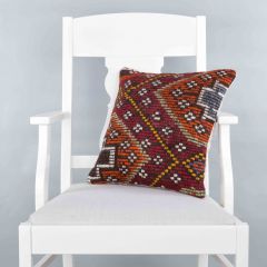 Modern Classic Hand Woven Pillow  - 40x40 - Colorful pillows, Wool pillows