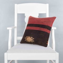 Modern Classic Hand Woven Pillow  - 40x40 - Brown pillows, Wool pillows