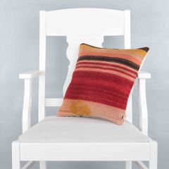 Rug Pillow Unique Hand Woven Pillow  - 40x40 - Colorful pillows, Wool pillows