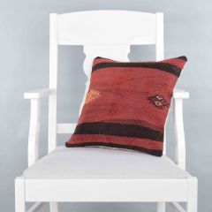 Modern Classic Hand Woven Pillow  - 40x40 - Red pillows, Wool pillows