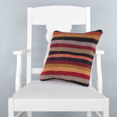 Rug Pillow Unique Hand Woven Pillow  - 40x40 - Colorful pillows, Wool pillows