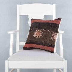 Modern Classic Hand Woven Pillow  - 40x40 - Brown pillows, Wool pillows