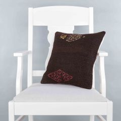 Modern Classic Hand Woven Pillow  - 40x40 - Brown pillows, Wool pillows