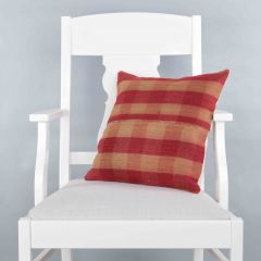 Rug Pillow Unique Hand Woven Pillow  - 40x40 - Red pillows, Wool pillows