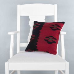 Rug Pillow Unique Hand Woven Pillow  - 40x40 - Colorful pillows, Wool pillows