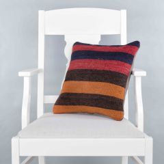 Rug Pillow Unique Hand Woven Pillow  - 40x40 - Colorful pillows, Wool pillows