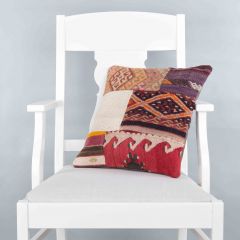 Rug Pillow Unique Hand Woven Pillow  - 40x40 - Colorful pillows, Wool pillows