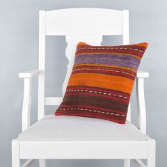 Rug Pillow Unique Hand Woven Pillow  - 40x40 - Colorful pillows, Wool pillows