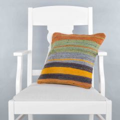 Rug Pillow Unique Hand Woven Pillow  - 40x40 - Colorful pillows, Wool pillows