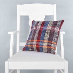 Rug Pillow Unique Hand Woven Pillow  - 40x40 - Colorful pillows, Wool pillows