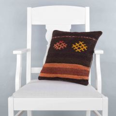 Modern Classic Hand Woven Pillow  - 40x40 - Brown pillows, Wool pillows