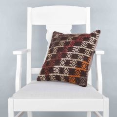 Modern Classic Hand Woven Pillow  - 40x40 - Brown pillows, Wool pillows