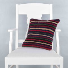 Rug Pillow Unique Hand Woven Pillow  - 40x40 - Colorful pillows, Wool pillows