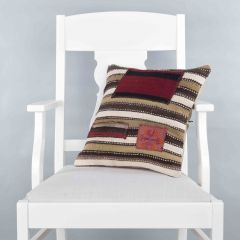 Rug Pillow Unique Hand Woven Pillow  - 40x40 - Colorful pillows, Wool pillows